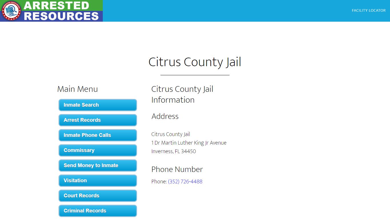 Citrus County Jail - Inmate Search - Inverness, FL