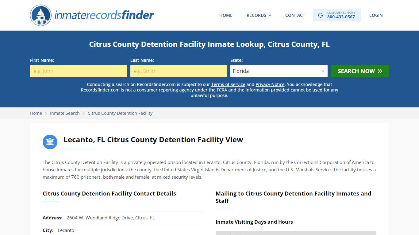 Citrus County Detention Facility Roster & Inmate Search ...
